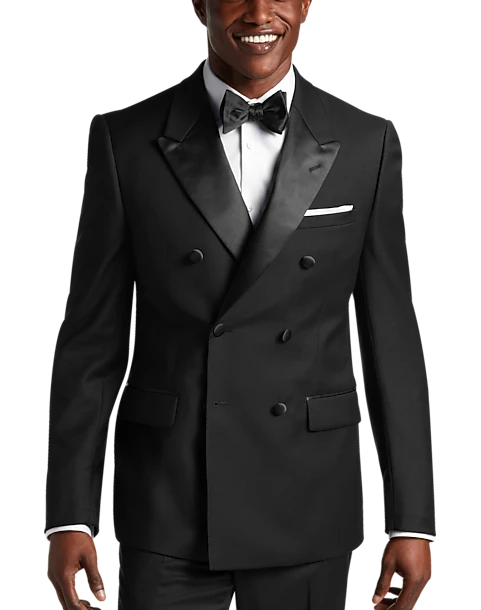 Calvin Klein Slim Fit Peak Lapel Suit Separates Tuxedo Jacket, Black 1 Calvin Klein Slim Fit Peak Lapel Suit Separates Tuxedo Jacket, Black