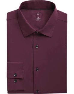 Michael Strahan Modern Fit Spread Collar Dress Shirt, Wine