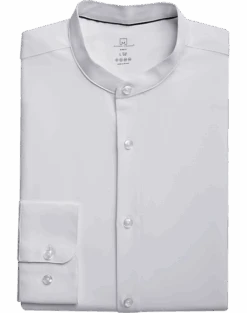 Michael Strahan Slim Fit Banded Collar Dress Shirt, White