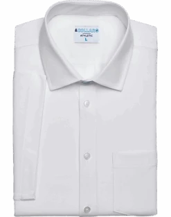 &Collar Pacific Athletic Fit Short Sleeve Dress Shirt, White