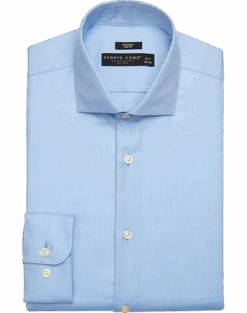 Pronto Uomo Slim Fit Dress Shirt, Blue Herringbone