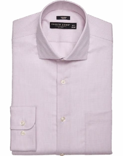 Pronto Uomo Slim Fit Spread Collar Dress Shirt, Pink Check