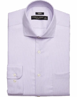 Pronto Uomo Classic Fit Spread Collar Dress Shirt, Lavender Check