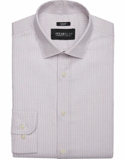 Awearness Kenneth Cole Slim Fit Spread Collar Dress Shirt, Gray Stripe