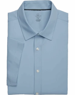 Michael Strahan Modern Fit Short Sleeve Dress Shirt, Light Blue