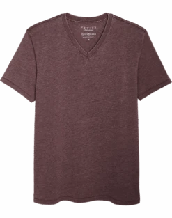 Lucky Brand Burnout Modern Fit V-Neck T-Shirt, Burgundy Burnout