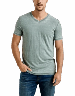 Lucky Brand Burnout Modern Fit V-Neck T-Shirt, Olive
