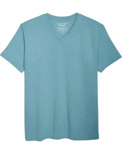 Lucky Brand Modern Fit V-Neck Tee, Light Blue Burnout