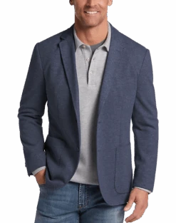 Michael Strahan Modern Fit 2 Button Soft Jacket, Light Blue