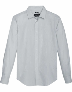 Awearness Kenneth Cole Slim Fit Spread Collar Sport Shirt, Light Green Diamond Stripe