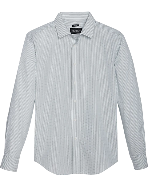 Awearness Kenneth Cole Slim Fit Spread Collar Sport Shirt, Light Green Diamond Stripe 1 Awearness Kenneth Cole Slim Fit Spread Collar Sport Shirt, Light Green Diamond Stripe