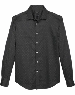 Awearness Kenneth Cole Slim Fit Sport Shirt, Charcoal Nailhead Dot