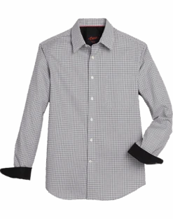 Egara Slim Fit Sport Shirt, Black & White Houndstooth