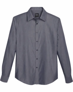 Jos. A. Bank Traveler Collection Slim Fit Spread Collar Sport Shirt, Black Melange Chevron