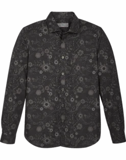 Paisley & Gray Slim Fit Spread Collar Sport Shirt, Black Floral
