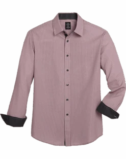 Michael Strahan Modern Fit Sport Shirt, Red Stripe