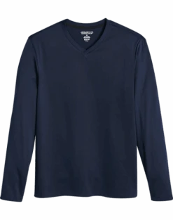 Awearness Kenneth Cole Slim Fit V-Neck Long Sleeve T-Shirt, Navy