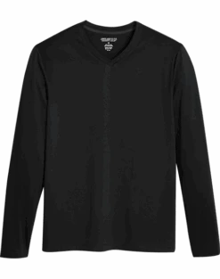 Awearness Kenneth Cole Slim Fit V-Neck Long Sleeve T-Shirt, Black