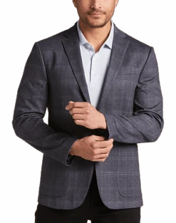 Awearness Kenneth Cole Slim Fit Knit Sport Coat, Navy Plaid