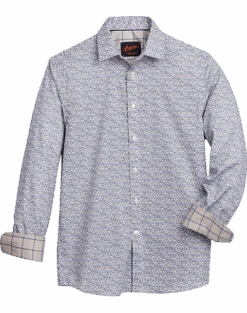 Egara Slim Fit Spread Collar Sport Shirt, Navy Berries