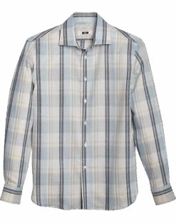 Joseph Abboud Modern Fit Sport Shirt Light Blue Madras Plaid