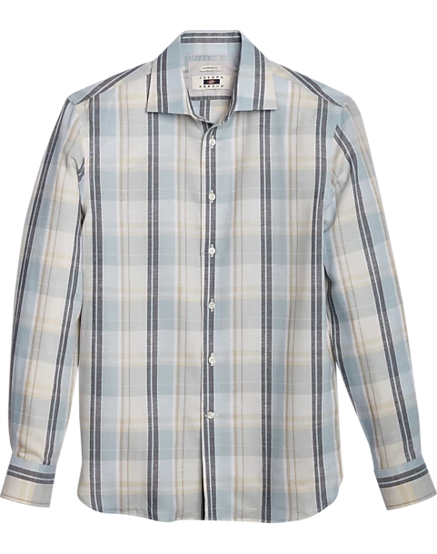 Joseph Abboud Modern Fit Sport Shirt Light Blue Madras Plaid 1 Joseph Abboud Modern Fit Sport Shirt Light Blue Madras Plaid