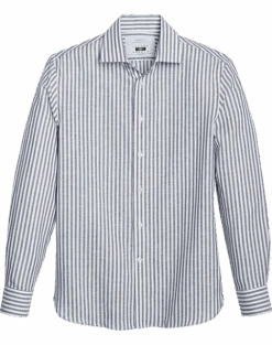Joseph Abboud Modern Fit Sport Shirt, Navy Stripe