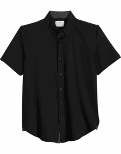 Con.Struct Slim Fit Short Sleeve Sport Shirt, Black