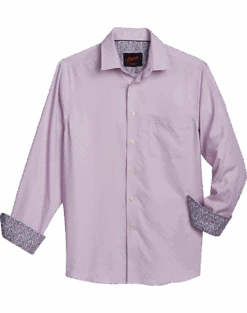 Egara Slim Fit Sport Shirt, Berry Woven Grid