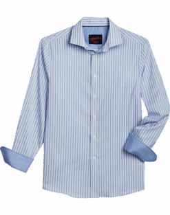 Egara Slim Fit Sport Shirt, Medium Blue Stripe