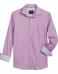 Egara Slim Fit Sport Shirt, Berry Dice Dobby