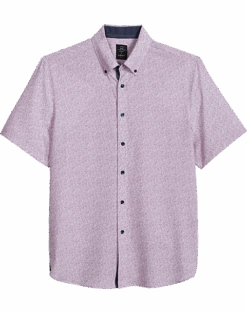 Michael Strahan Modern Fit Four-Way Stretch Short Sleeve Sport Shirt, Pink Liberty Floral