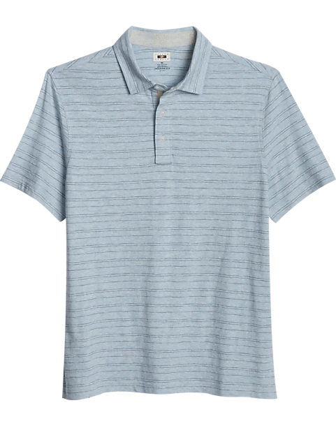 Joseph Abboud Modern Fit Short Sleeve Polo Shirt, Light Blue Stripe 1 Joseph Abboud Modern Fit Short Sleeve Polo Shirt, Light Blue Stripe