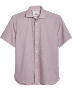 Joseph Abboud Modern Fit Sport Shirt, Burgundy Medallion