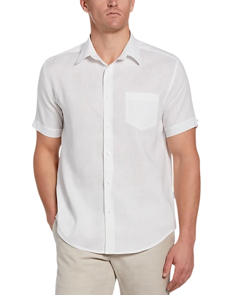 Cubavera Modern Fit TravelSelect Linen Blend Shirt, White 1 Cubavera Modern Fit TravelSelect Linen Blend Shirt, White