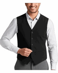 Awearness Kenneth Cole Slim Fit Vest, Black Seersucker