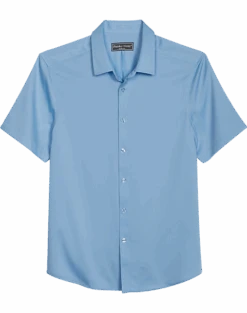 Paisley & Gray Slim Fit Short Sleeve Sport Shirt, Baby Blue