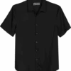 Paisley & Gray Slim Fit Spread Collar Short Sleeve Sport Shirt, Black
