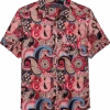 Paisley & Gray Slim Fit Short Sleeve Sport Shirt, Pink Paisley