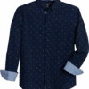 Michael Strahan Modern Fit Button-Down Collar 4-Way Stretch Sport Shirt, Navy Stars