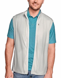 Johnston & Murphy Modern Fit Performance Full Zip Vest, White