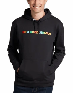 The Phluid Project Classic Fit Be A Good Human Graphic Hoodie, Black