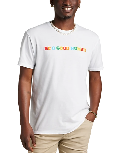 The Phluid Project Classic Fit Be A Good Human Graphic Crew, White 1 The Phluid Project Classic Fit Be A Good Human Graphic Crew, White