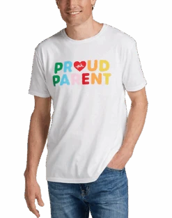 The Phluid Project Classic Fit Proud Parent Graphic Crew, White