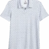 Report Collection Modern Fit Knit Polo, White & Blue Floral