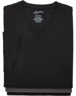 Egara Slim Fit V-Neck T-Shirt, 3-Pack, Black & Gray