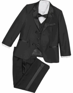 Peanut Butter Collection Slim Fit Toddlers Tuxedo, Black