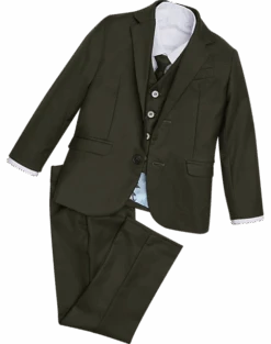 Peanut Butter Collection Slim Fit Toddlers Tuxedo, Olive